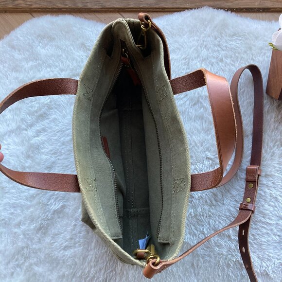 Madewell The Canvas Small Zip-Top Transport Crossbody; Color: Distant Surplus - Picture 3 of 3